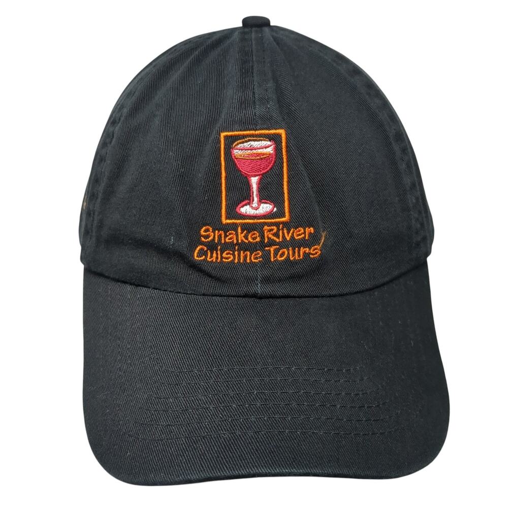 Snake River Cuisine Tours Slideback Baseball Cap Black OS Bullet Line Headwear